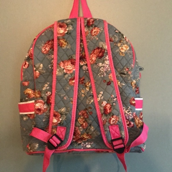 Ori- ori floral quilted preppy bow backpack. feminine lightweight romantic fun - Picture 6 of 12